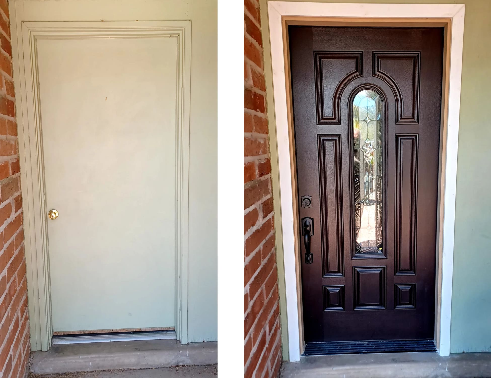 Front door replacement before and after